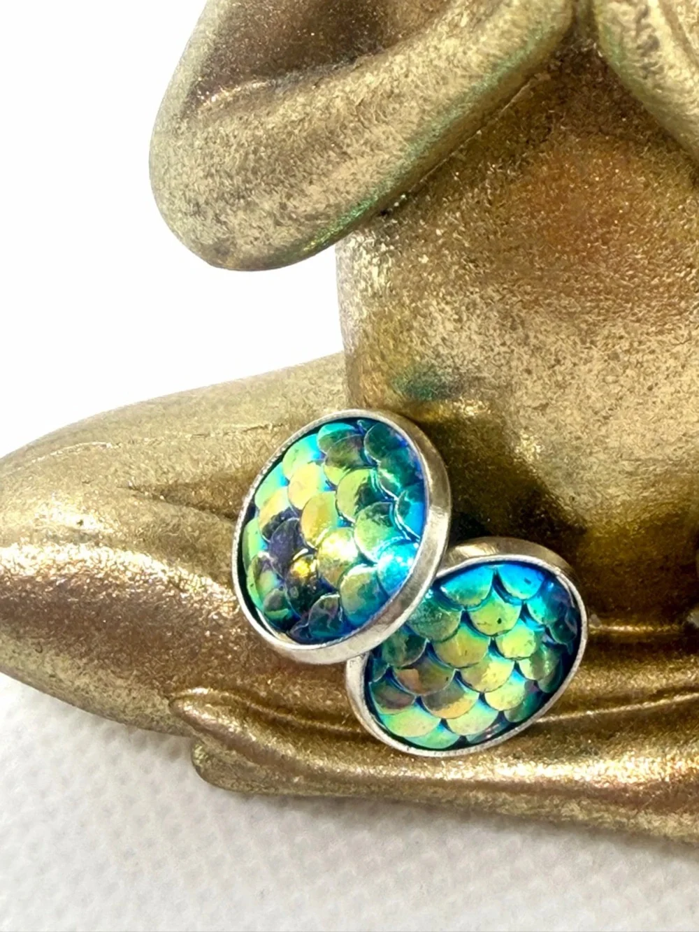 2 Pairs of Handmade Iridescent Mermaid Tail Earrings - Picture 3 of 6